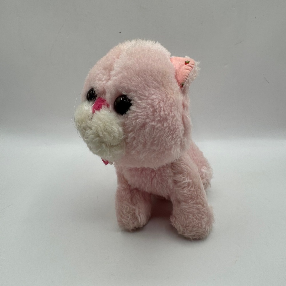 Kenner Custard Cat Plush Kids Small Pink 1980 Vintage Strawberry Shortcake Toy - Picture 2 of 9